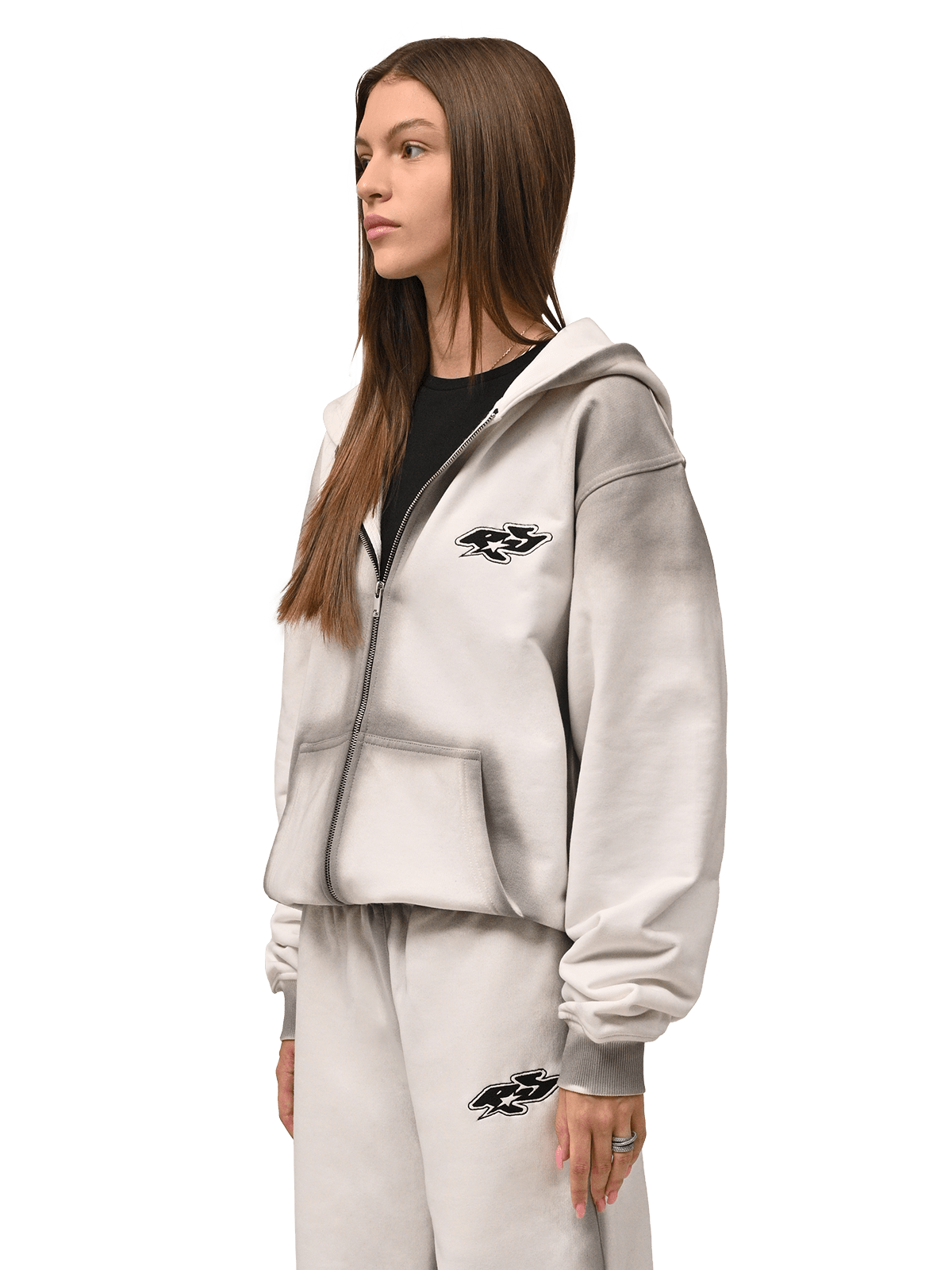 Y2K Zipper Hoodie - Pearl