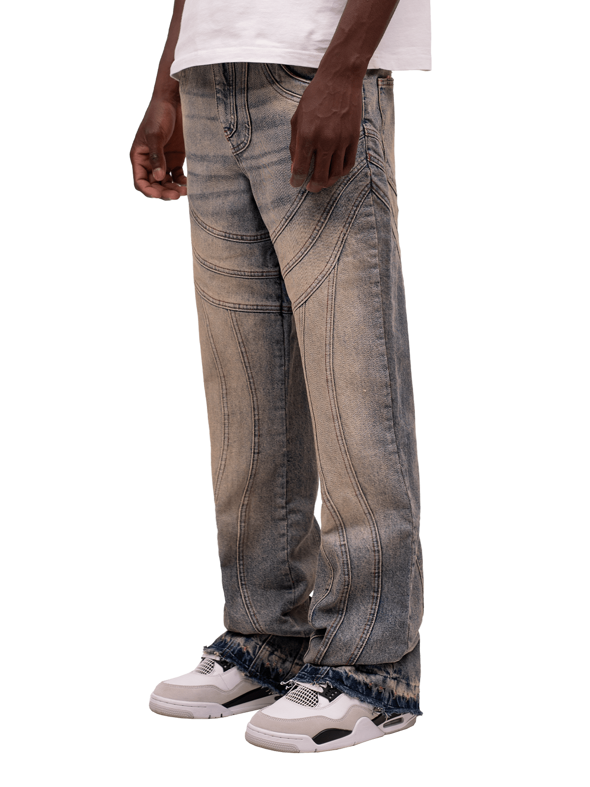 Wave Stitch Denim - Cream Wash