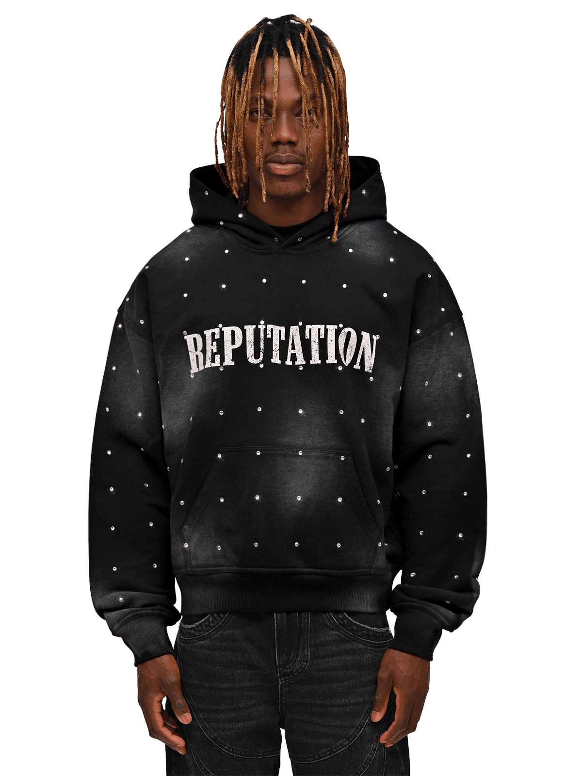 Rhinestone Hoodie - Black