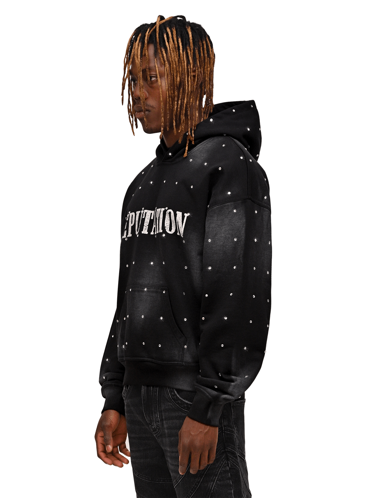 Rhinestone Hoodie - Black