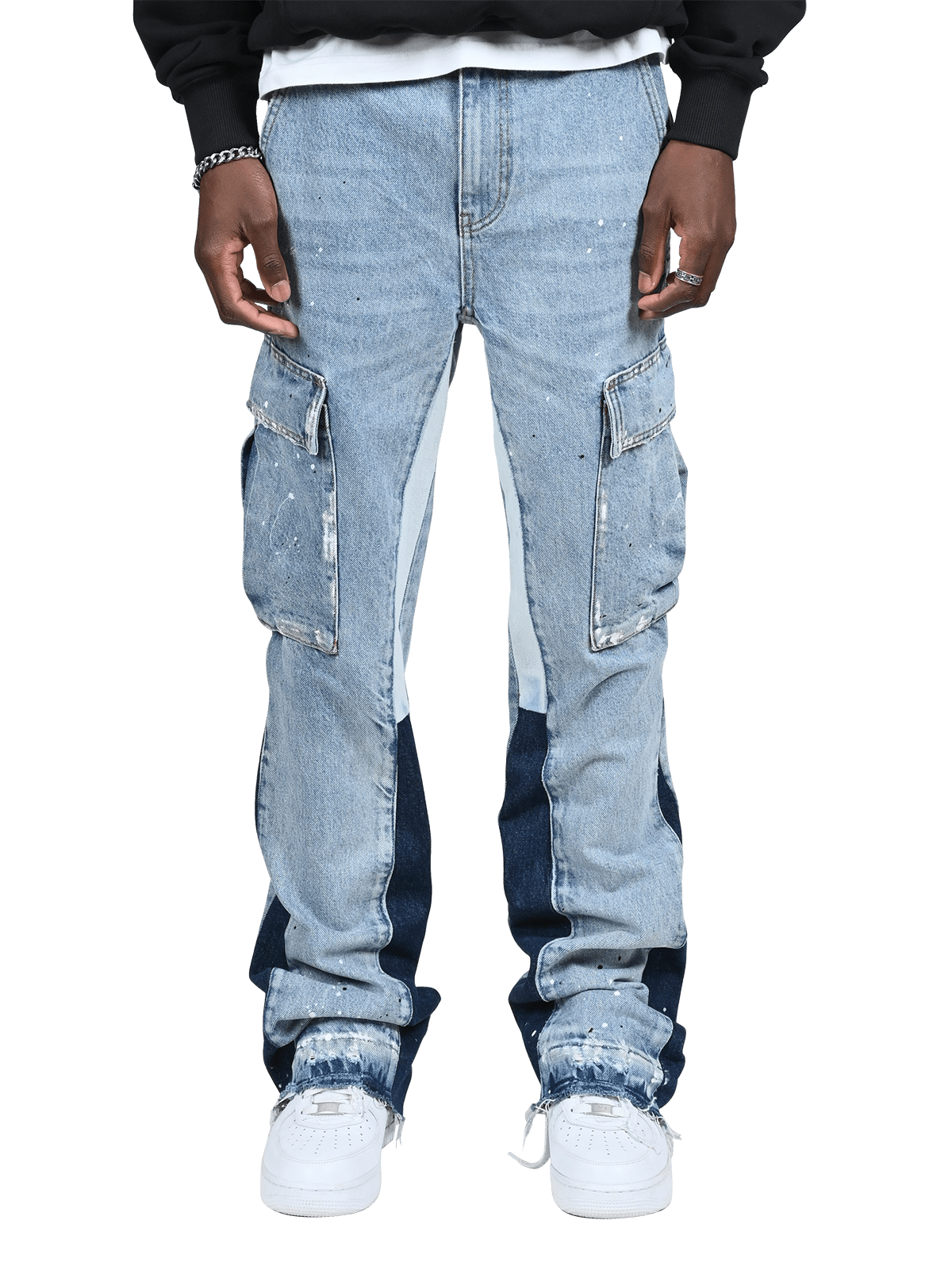 Cargo Flare Denim - Light Wash