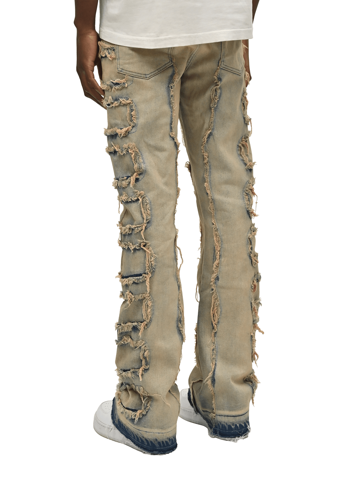 Flare Repaired Denim - Cream Wash