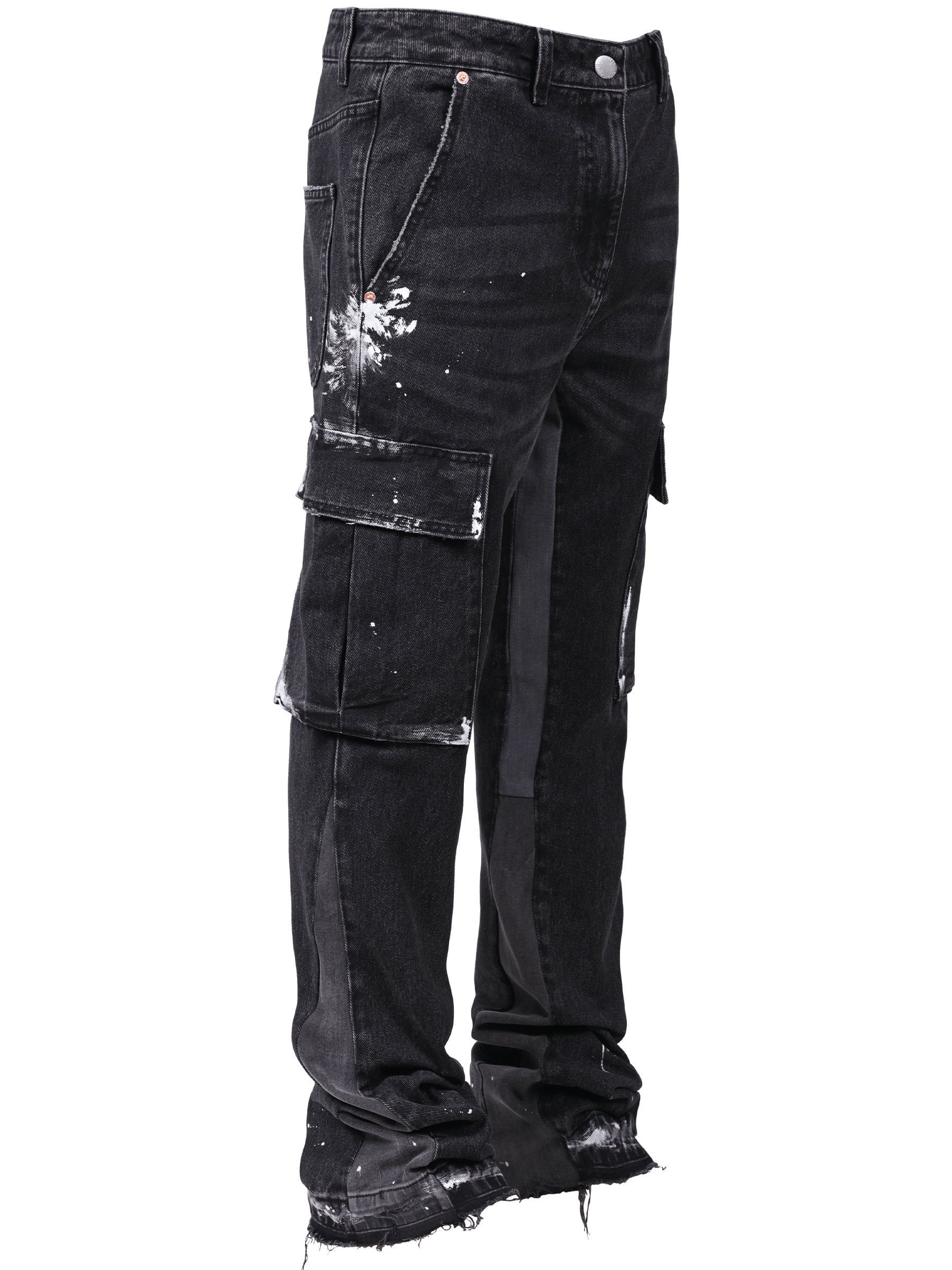 Cargo Flare Denim - Black