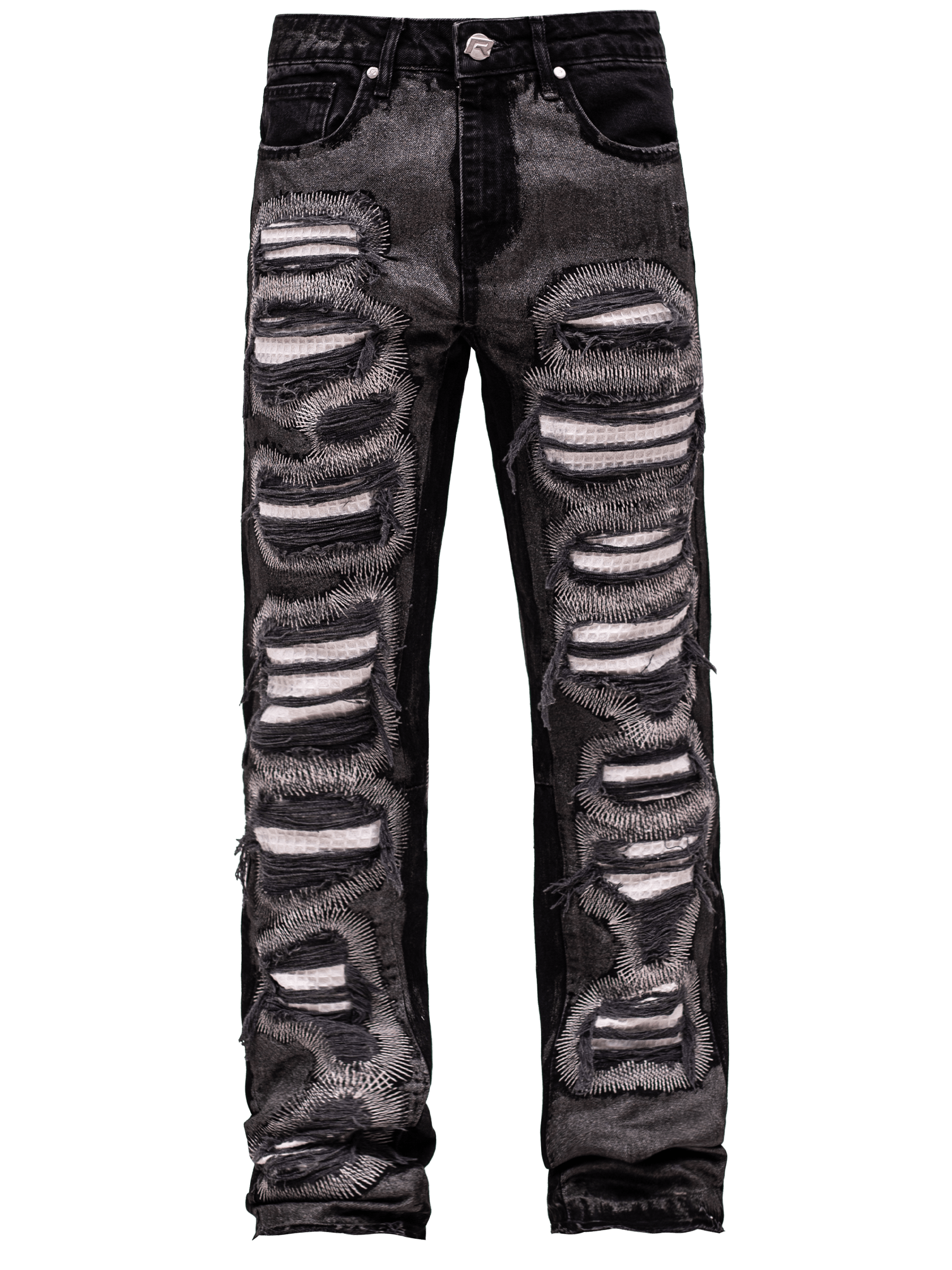 Metallic Flare Denim - Black