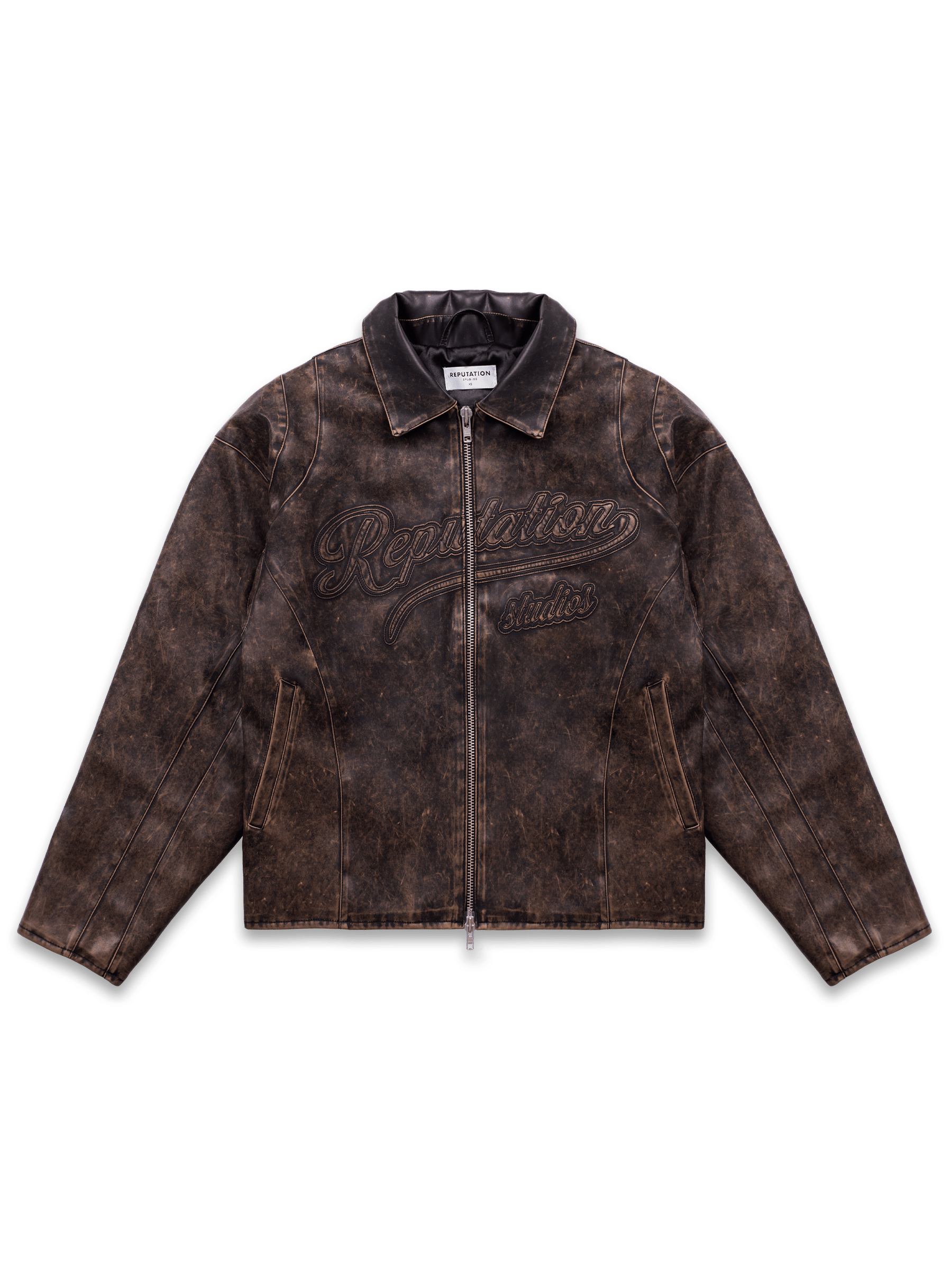 Vintage Leather Jacket - Acid Wash