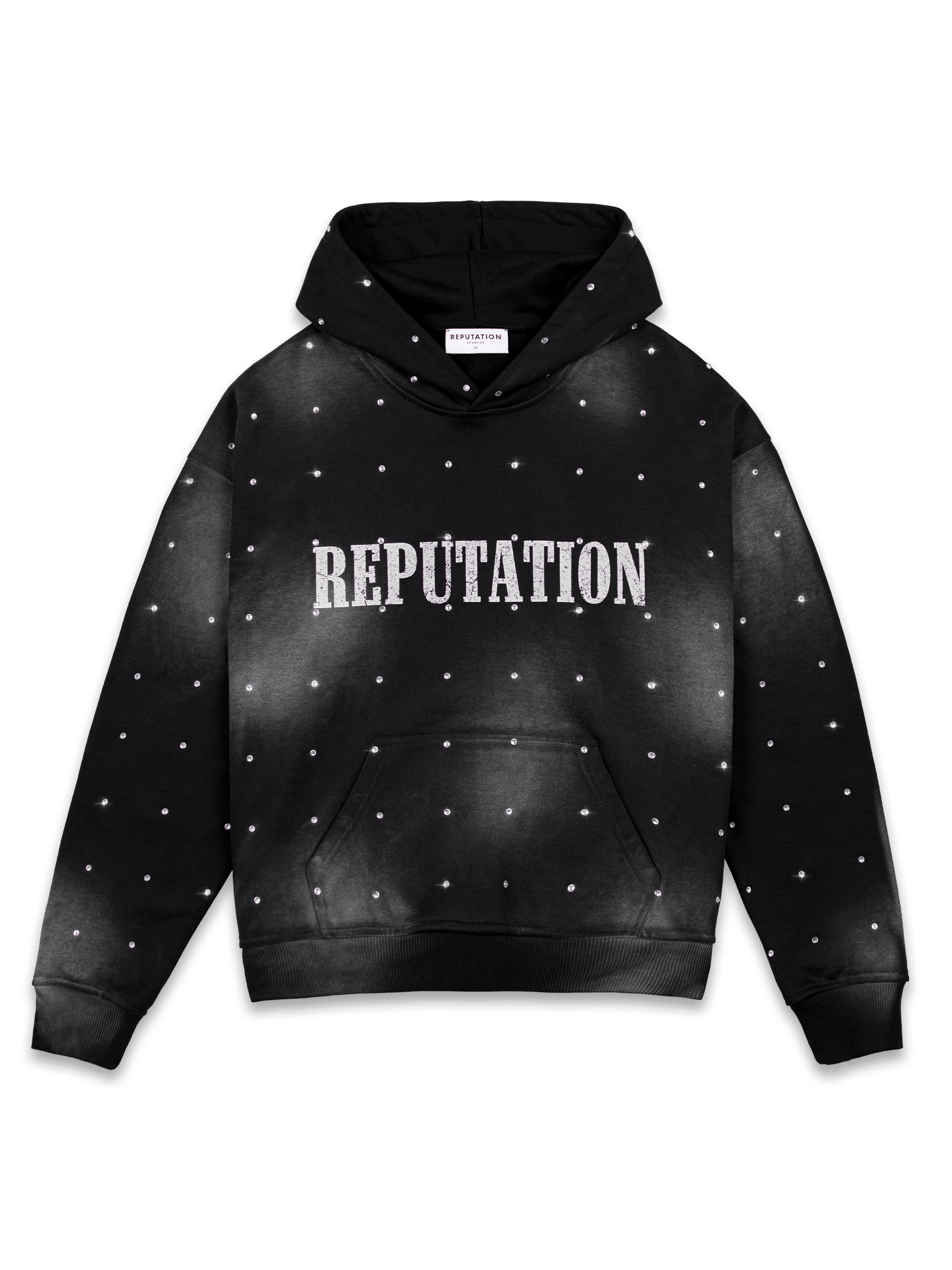 Rhinestone Hoodie - Black